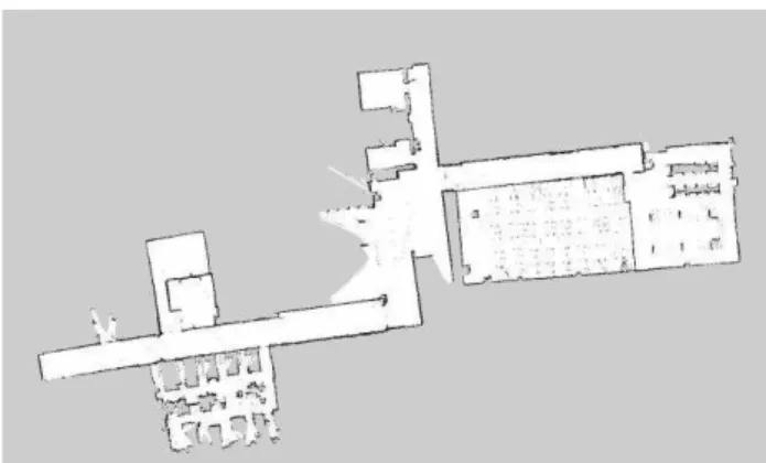 Figure 12. The comparison between reference map and floor  plan result from laser scanner in local level frame 