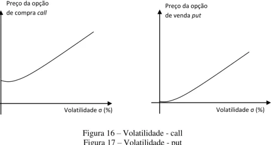 Figura 16  –  Volatilidade - call  Figura 17  –  Volatilidade - put 