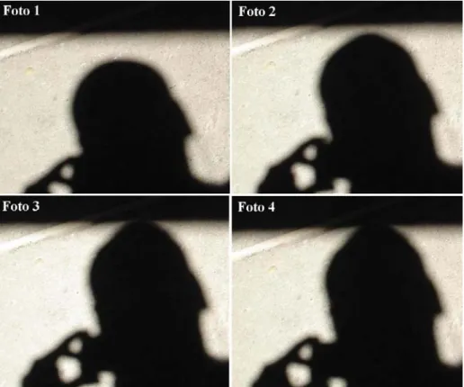 Figura 3. A luz solar que se origina em regiões diferentes do disco solar produz sombras com bordas não definidas (penumbra).