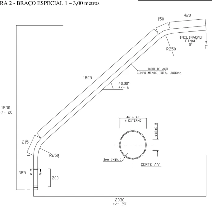 FIGURA 2 - BRAÇO ESPECIAL 1 – 3,00 metros 