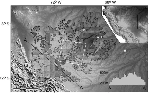 Figure 5. Full extent of southwest Amazon bamboo-dominated forests and study locations