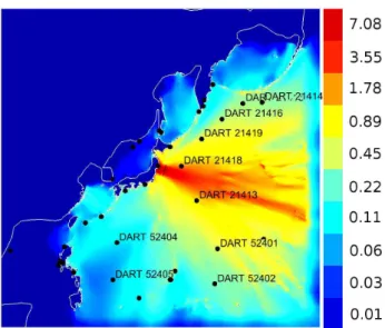 Fig. 10. Detail of the maximum wave elevation reached over 10 h.