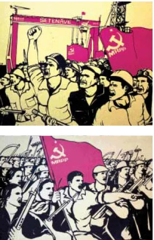 Fig 11 - Estratos de cartazes do MRPP que são paradigmáticos da