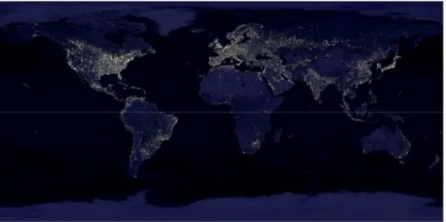 Figura 5: Imagen espacial de la huella de la humanidad en el planeta (Nasa) 