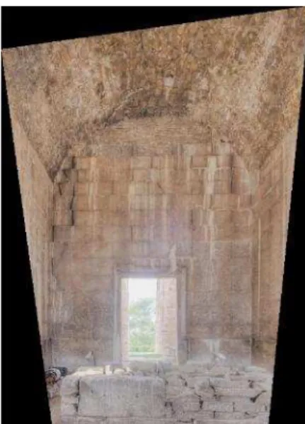 Figure 11: Left: Oblique image of the east interior entrance  that used in the algorithm