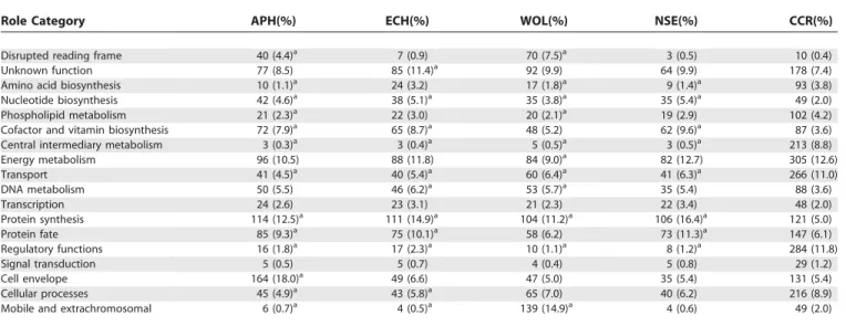 Table 3. Comparison of Role Category Breakdown