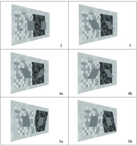 figure 3. Types of 3D conigurations of the SLC illusion 