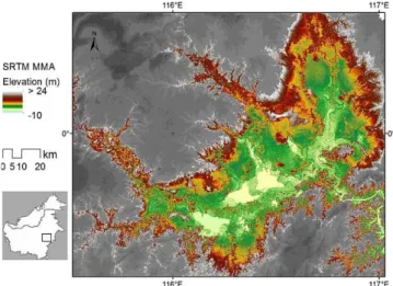 Fig. 1. Land use/land cover map of the Mahakam river basin based on PALSAR images of 2007 (Hoekman et al., 2010)