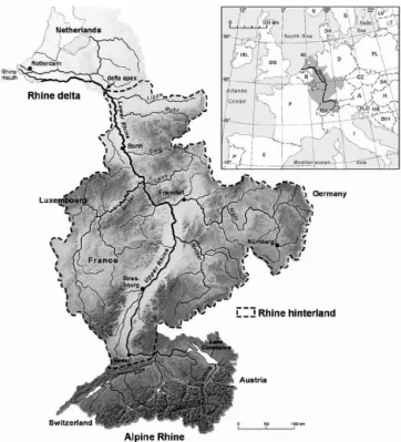 Figure 2. The Rhine catchment (Hoffmann et al., 2013).