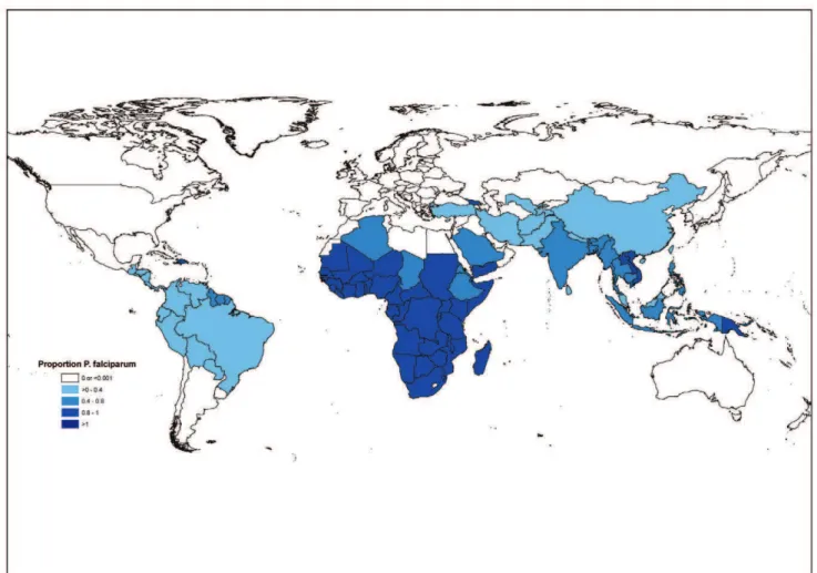 Table 4. A comparison of estimates of P. falciparum malaria cases obtained in this study for 2009 and by the MAP project for 2007.
