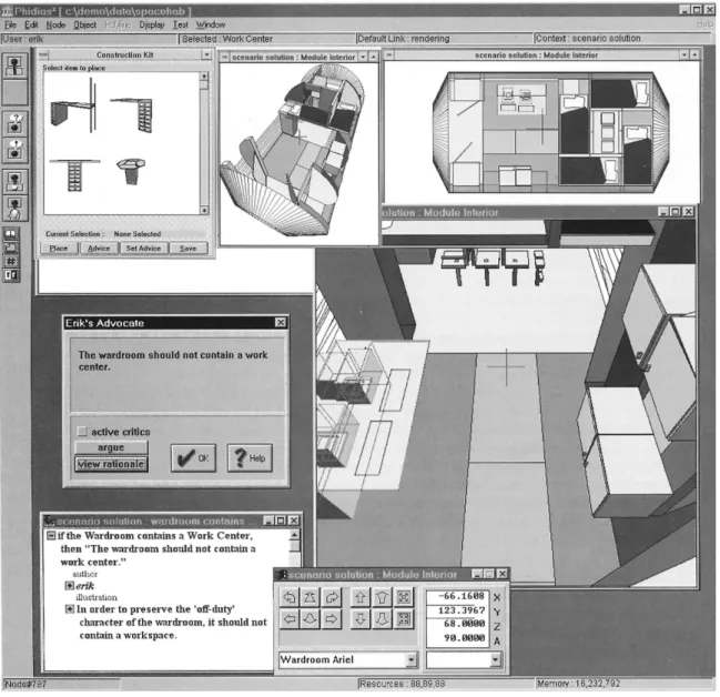 Figure 1.    In PHIDIAS, designers working on the same project can create knowledge-based agents called 