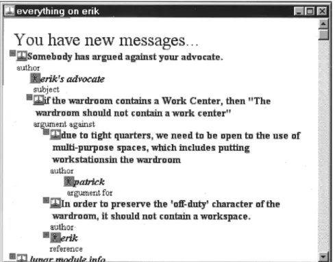 Figure 2.    Patrick argued against the rationale for Erik’s advocate, so Erik was notified and sent the  argument