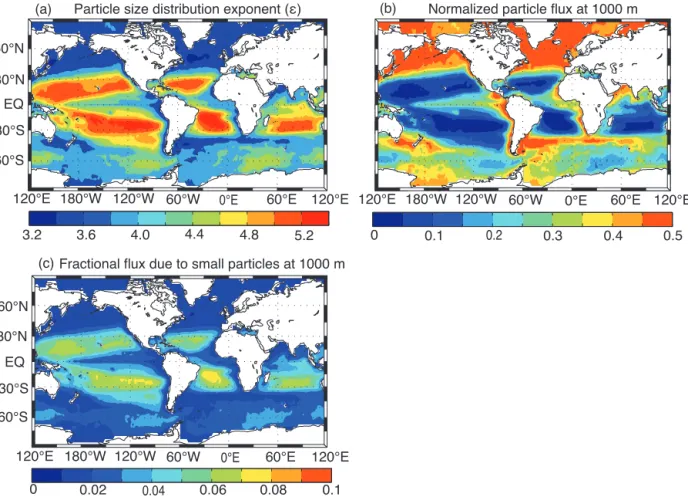 Figure 4. (a) Spatial variability in the exponent for the surface particle size distribution used in PRiSM