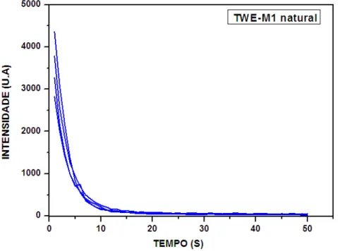 Figura 16: Decaimento do sinal natural da LOE da amostra TWE-M1 