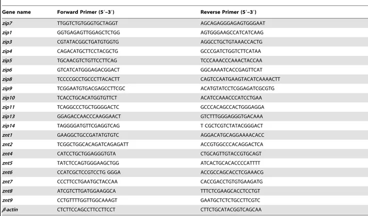 Table 1. Primers for qRT-PCR analysis.