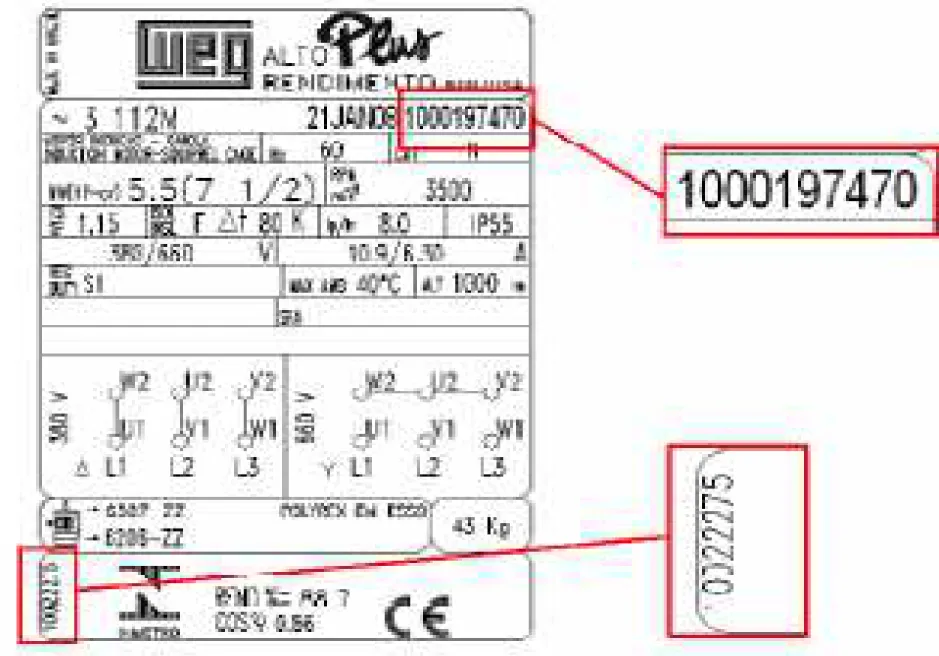 Fig. 2.3  – Placa de Identificação do Motor Elétrico