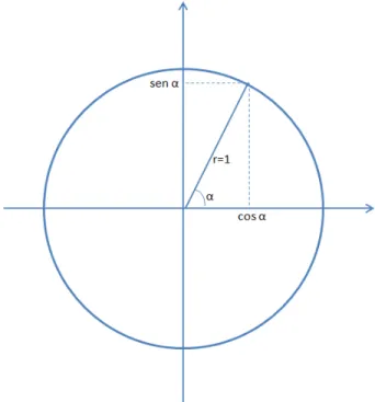 Figura 6.1  –  Funções Trigonométricas no Círculo de Raio Unitário 