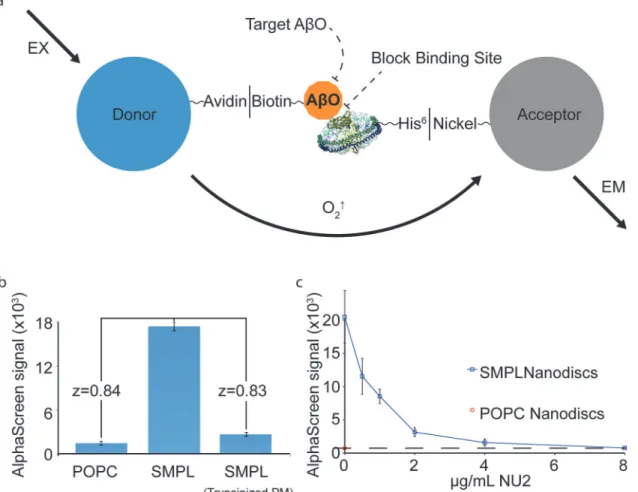 Fig 5. SMPL Nanodiscs provide the basis for a high-throughput assay for AβO binding antagonists