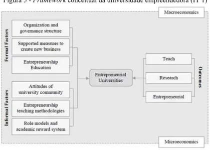 Figura 5 - Framework conceitual da universidade empreendedora (IT 1) 