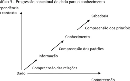 Gráfico 5 - Progressão conceitual do dado para o conhecimento 
