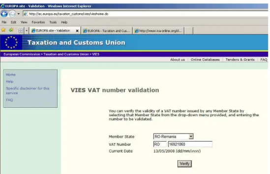 Figure 1 - VIES VAT number validation 