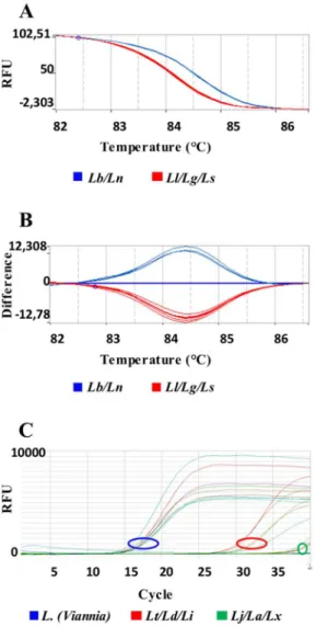 Fig 5. HRM plots of hsp70 amplicon 2. Representative melting profiles of hsp70 amplicon 2