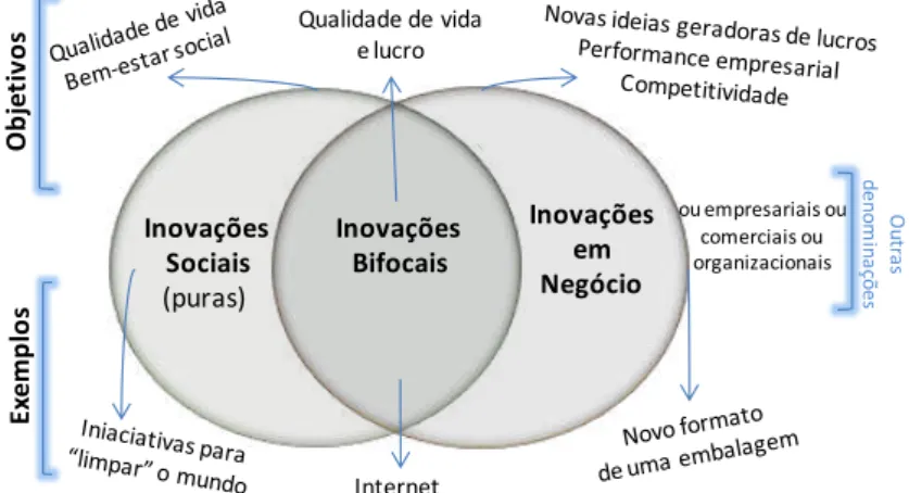 Figura 7 - Tipos e terminologias de inovação social conforme a literatura 