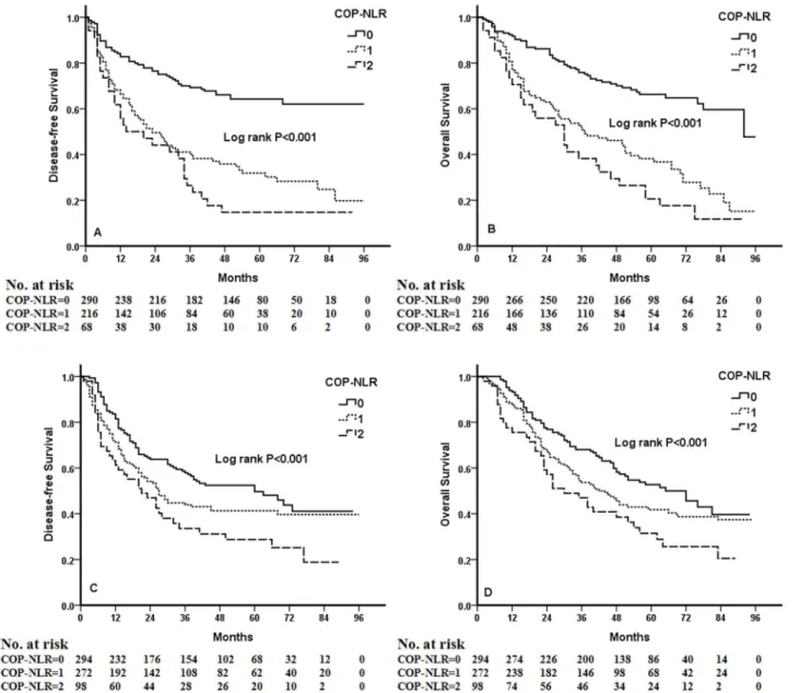 Fig 4. Kaplan-Meier curves for NSCLC patients with different therapies. (A) Kaplan-Meier curve of DFS for surgery alone