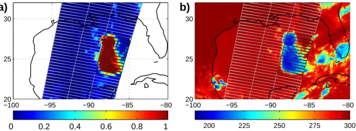 Fig. 3. Cloud observations on 30 August 2000. (a) Cloud fraction derived from GOME PMD measurements (HICRU)