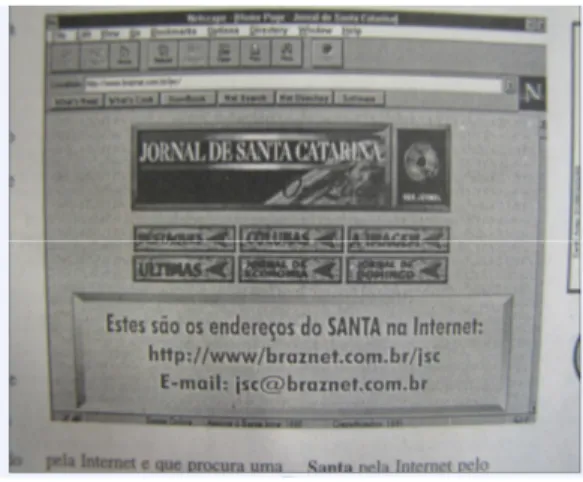 Figura 4 – Primeiro Layout digital Jornal Diário de Santa Catarina. 