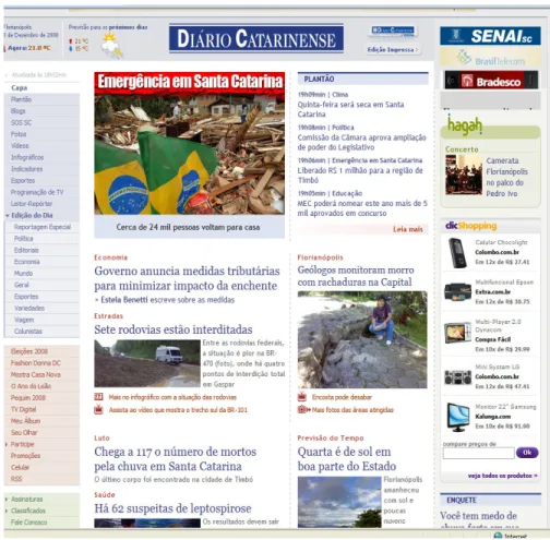 Figura 5 –Layout digital Jornal Diário de Santa Catarina.  