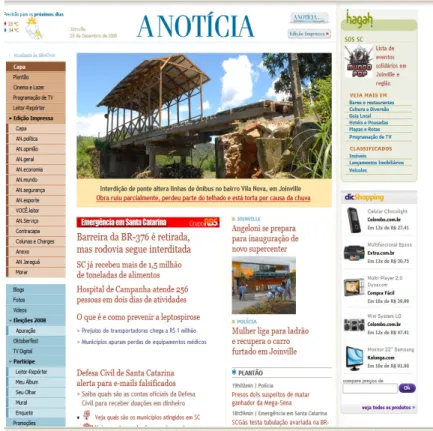 Figura 6 - Layout digital jornal A noticia. 