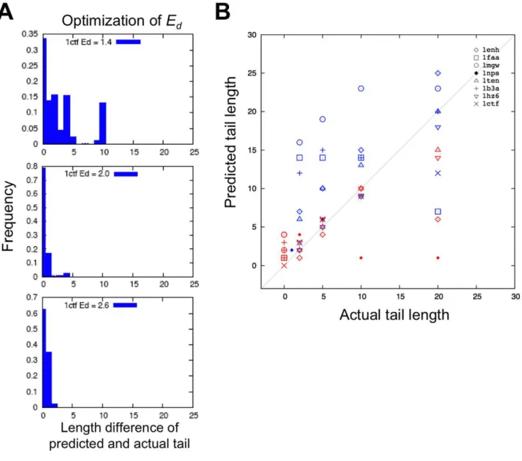 Figure 1. Results of disordered termini prediction. (A) Optimization of E d value using 1ctf from the test set as a representative example