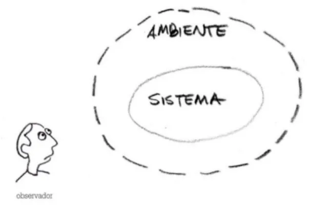 Figura 5 – Sistema, fronteira, ambiente e observador. 