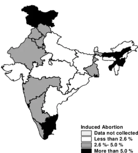 Table  1,  Figure  1,  and  Figure  2  present  the  percentage  of  women  who  have  ever  experienced  induced abortion in India by state during both rounds  of NFHS