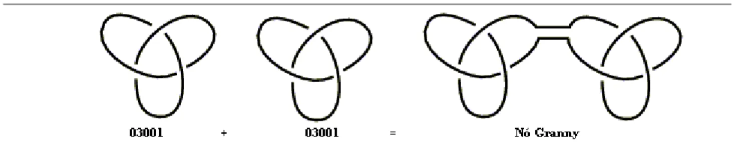 Figura 2 - Nó Granny: soma de  trifoils. (Fonte:  ht t p:/ / m at hw orld.w olfram .com / SquareKnot .ht m l ) 