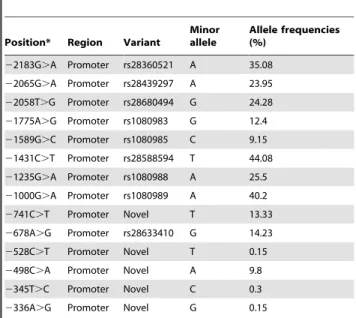 Table 3. Predictive analysis (performed by CONREAL and ConSite) of transcription factor binding sites affected by potential regulatory SNPs in CYP2D6.