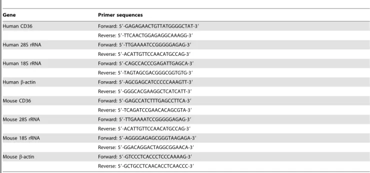 Table 1. Primers for semiquantitative PCR.