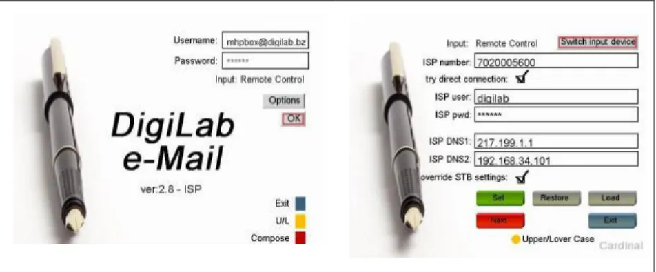 Figura 56 - Interface para envio e recebimento de e-mails. 