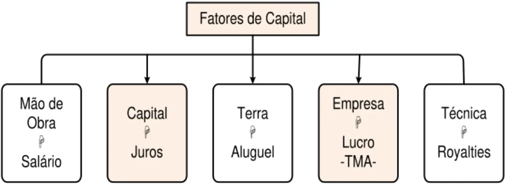 Figura 1.2 - Remuneração dos Fatores de Produção Fatores de Capital