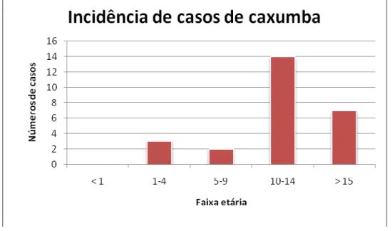 Figura 5: Incidência de casos de caxumba nos alunos da UFABC. 