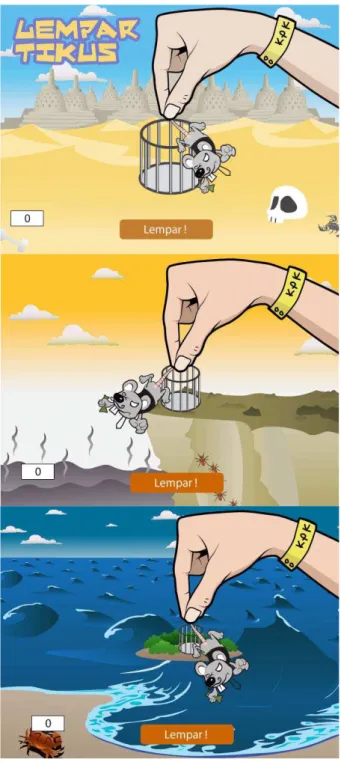 Gambar 5 Visualisasi game Lempar Tikus  Sumber: Karya penulis dan tim (http://Gooclean.com/) 