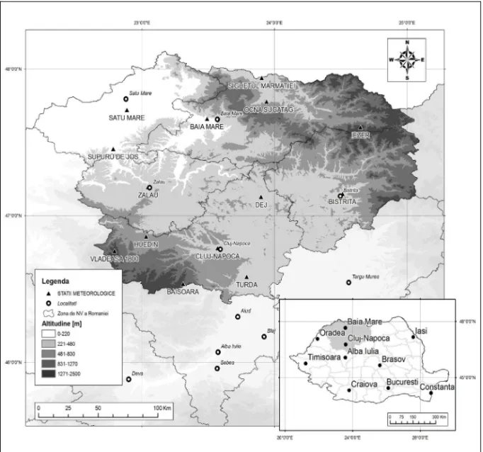 Fig. 1.  The meteorological stations in the analysed region. 