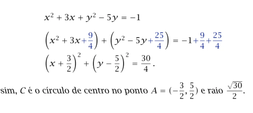 Fig. 17: Mediatriz e ponto médio de AB. Fig. 18: Escolha do sistema de eixos ortogonais OXY .