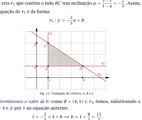 Fig. 13: Triângulo de vértices A, B e C.