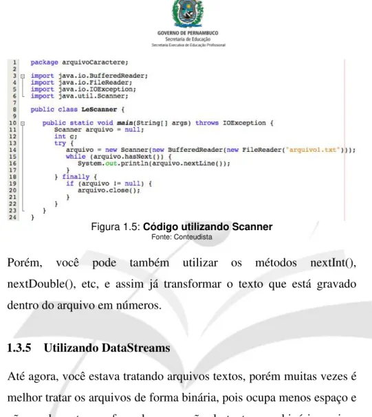 Figura 1.5: Código utilizando Scanner 