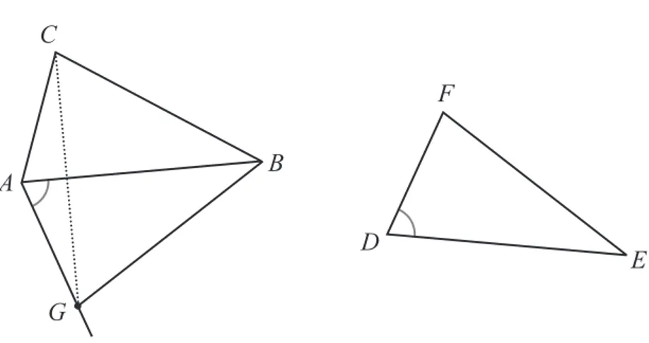Figura 3.30 -  ∆ ABG ≡ ∆ DEF e  ∆ ABG ≡ ∆ ABC
