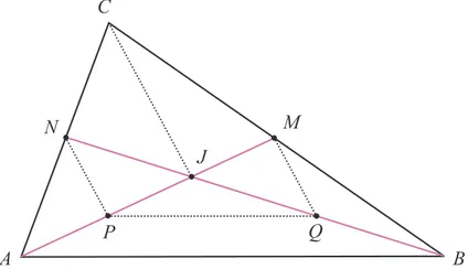 Figura 3.49 - O baricentro de um triângulo  ∆ ABC