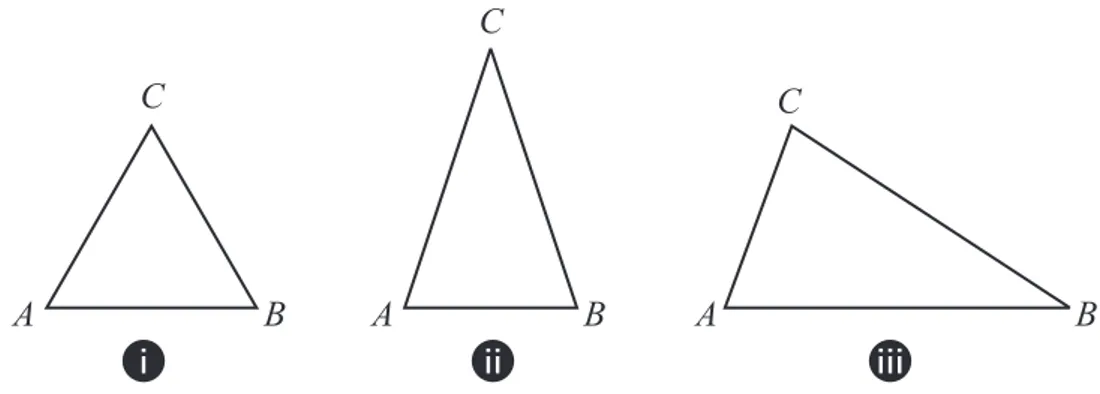 Figura 3.2 - (i) equilátero; (ii) isósceles e (iii) escaleno