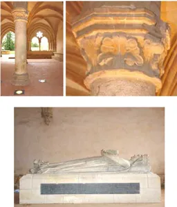 Figure 2. chapter house and recumbent figure of the Queen  Berengaria. 